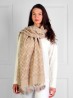 Cashmere Feeling Double C Scarf with Pom-Poms